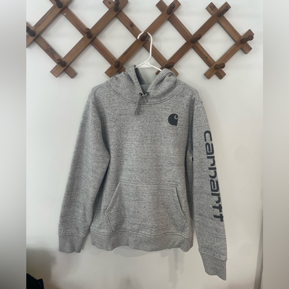 Women’s Carhartt hoodie size L, grey. Only worn once! Great condition!